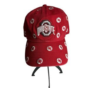 NCAA OSU Ohio State Buckeyes Embroidered Strapback Hat Cap Red OSFA